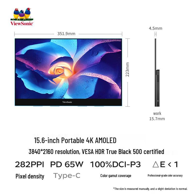 ViewSonic 15,6-дюймовый портативный 4K OLED-монитор