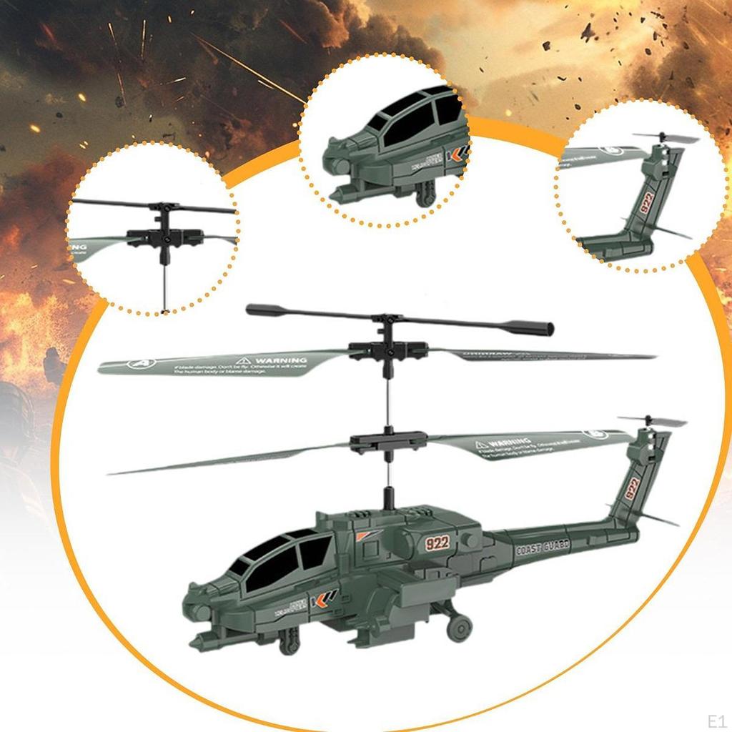 Helicopter Model Toy Pretend Play Desktop Display Party Favor with LED Ornament Holiday Present