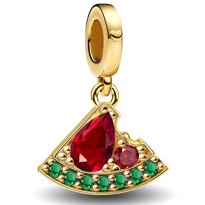 Медно-оранжевый арбуз фруктовая серия шармы бусины подходят для изготовления браслетов и ожерелий своими руками подарок высококачественной ювелирной бижутерии