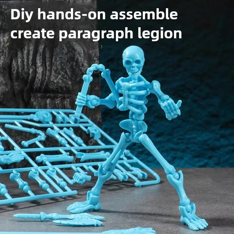 Скелет Многосуставный Подвижный 3D DIY Сборная Модель Украшения Игрушка для розыгрыша Экшн-фигурка Декор для рабочего стола Детский подарок Миниатюрная статуэтка