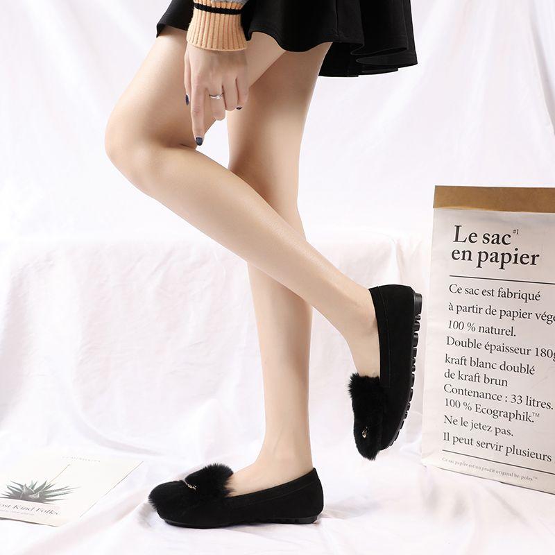 Женская шерстяная обувь осенью и зимой. Плюшевая женская обувь. Туфли на плоской подошве. Детская обувь для беременных. Плюшевая обувь из плотного хлопка.