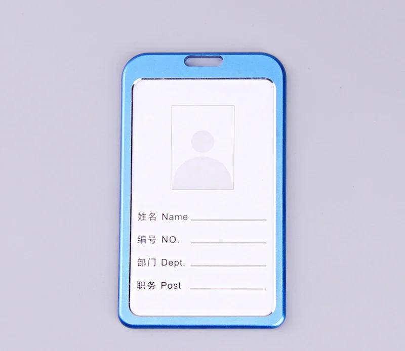 Office Metal Work Identity Badge ID Card Holder Aluminium Alloy Employee Name Cover Business Case Credit Card Holder Wallet
