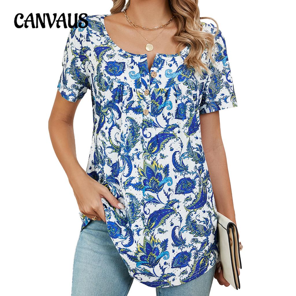 Летняя женская футболка на шнурке и пуговицах, свободный топ с короткими рукавами и принтом «парусник»