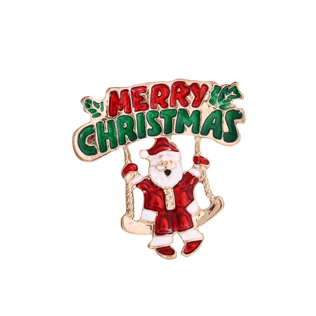 Christmas Series Brooch Bell Snowman Elk Decorative Pin DIY Jewelry Accessories Fresh And Cute Brooch