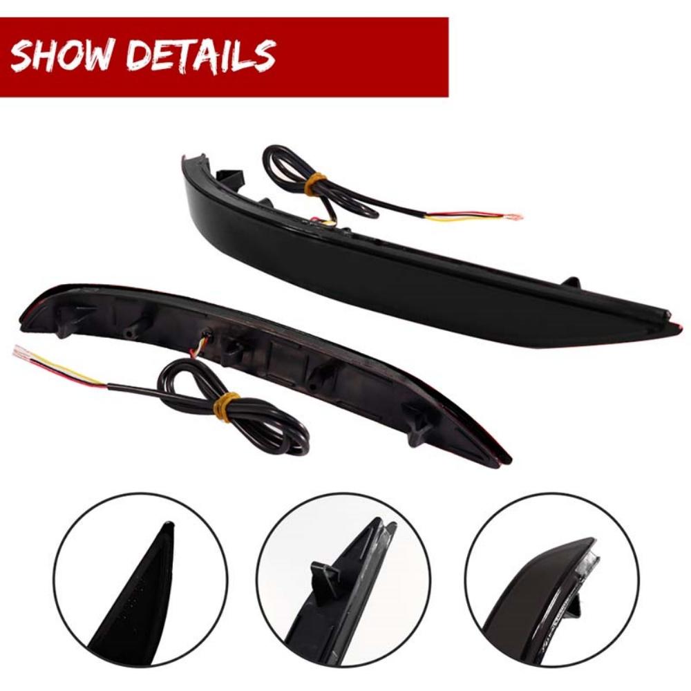 Red LED Car Rear Bumper Reflectors Tail/Brake Lights For Chevrolet Equinox 2018-2022 Sequential Turn Signal Light Rear Fog Light