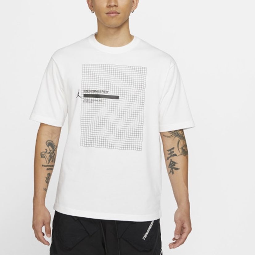 Air Jordan Engineered Mesh Crew Neck Sports Short Sleeve T-Shirt Men Tops White DA9870-100