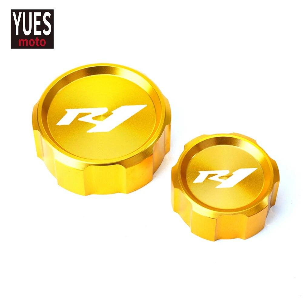 Motorcycle Accessories CNC Aluminum Rear & Front Brake Fluid Reservoir Cap Cylinder cover For YAMAHA YZFR1 YZF R1 2012- 2018