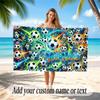 Soccer Theme Beach Towel Personalized Custom Name & Text Soft Quick Dry Beach Towel for Swimming Travel