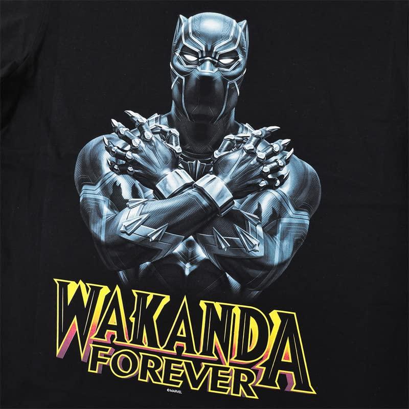 EVERSOUL Marvel T-Shirt, Short Sleeve, Black Panther, Avengers, WAKANDA, Iron Man, Venom, Hulk, Birthday Gift, Men's, Black, XL Size [Parallel Import]