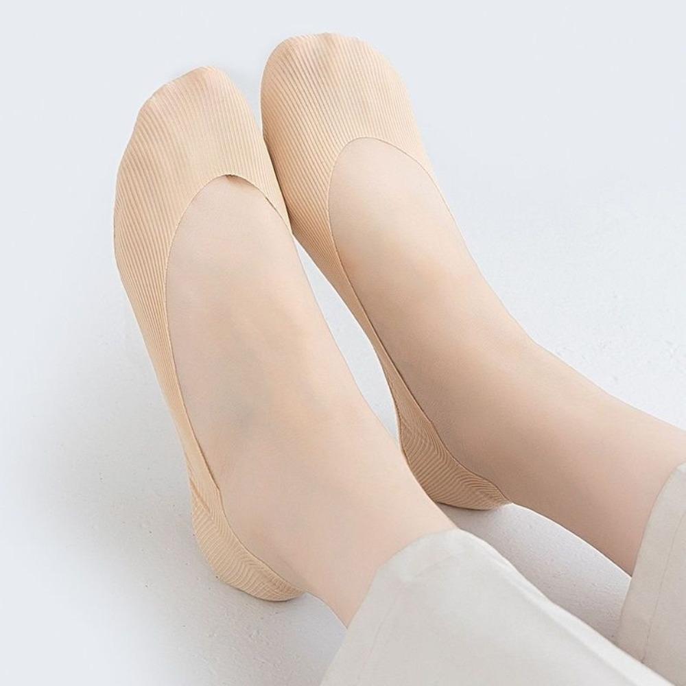 1 Pairs Ultrathin Invisible Boat Socks Silicone Anti-slip Ice Silk Socks Quality Women Socks Summer