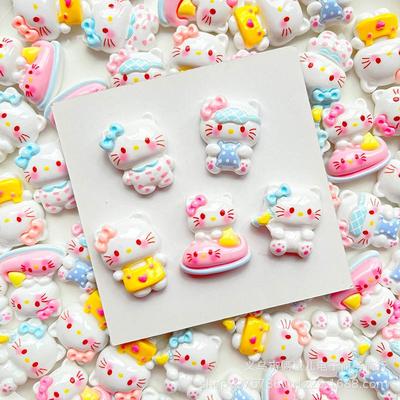 Глянцевая мультяшная заколка для волос с кошкой и аксессуары для бижутерии из смолы