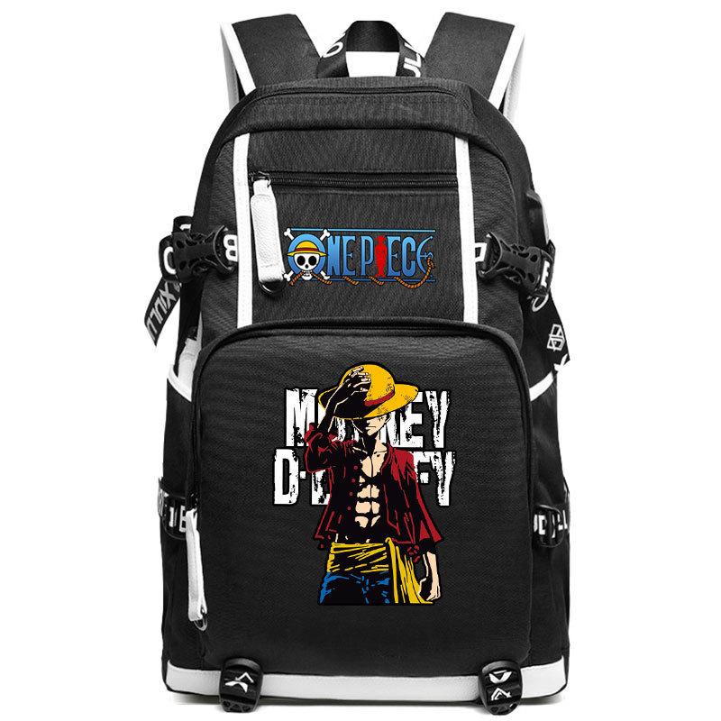 ONE PIECE Luffy School Bag Animation Peripheral Large Capacity Lightweight Backpack Junior High School Backpack Travel Bag