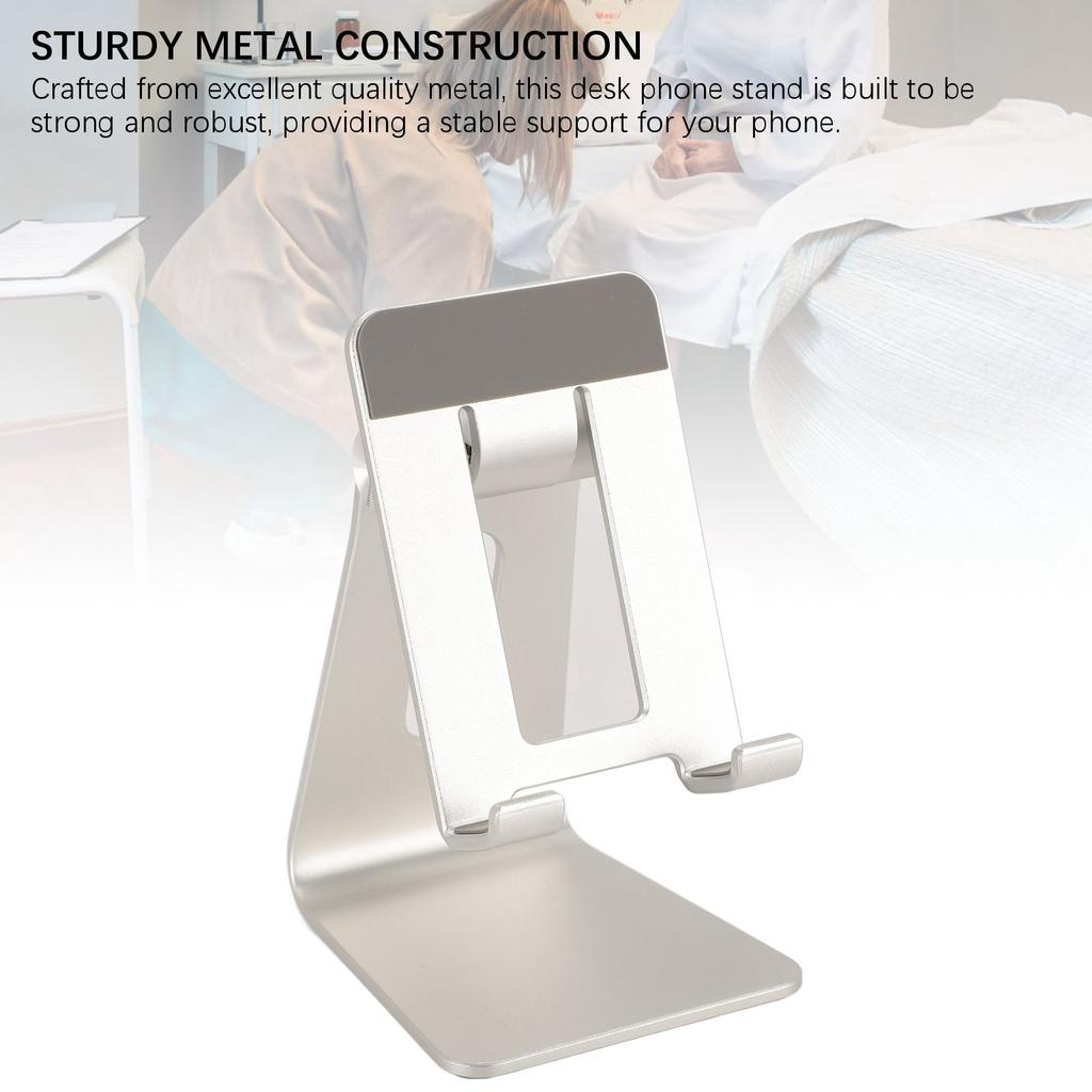 Настольная подставка для телефона с регулируемым углом наклона, нескользящим основанием, металлическая, держатель для мобильного телефона для чтения, прямых эфиров