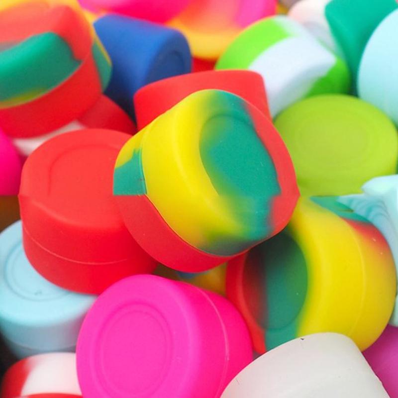 Контейнеры для силиконовых восковых банок емкостью 3 мл с антипригарным покрытием, смешанные цвета, партия 3 мл