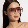 Oversized Hollow One-Piece Sunglasses Women Big Frame 2025 Luxury Brand Special-Shaped Sun Glasses For Ladies Eyewear Shades