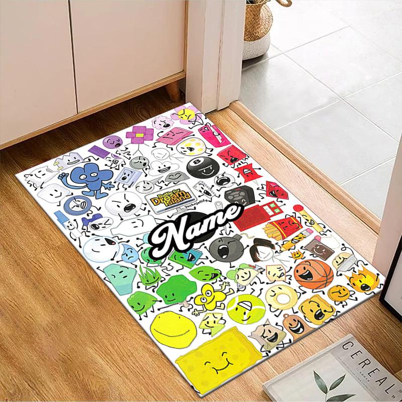 Custom Name Colorful Dream Island Rug for Living Room, Game Rooms, Office, Bedroom, Floor Mat Playful Design, fan gifts Christmas decor