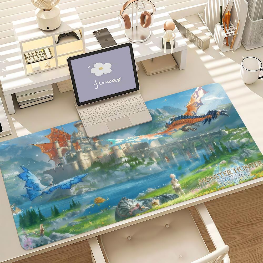 Games Mmonster Hhunter Mouse Pad Anti Slip Rubber Edge Locked Thickened Laptop Gaming Desk Mat