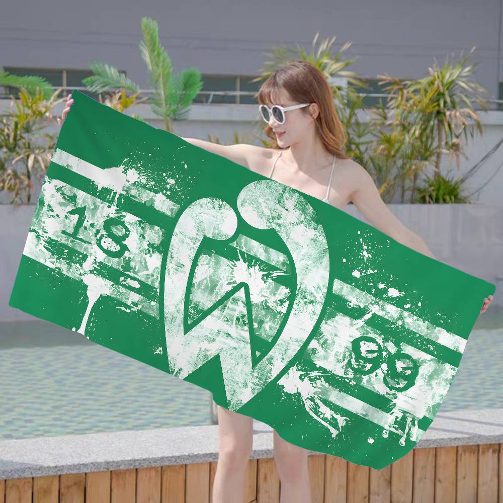 W-Werder B-Bremen Логотип Микрофибра Пляжное полотенце Впитывающее Быстросохнущее Мягкое Йога Плавание Курорт Альпинизм Полотенце