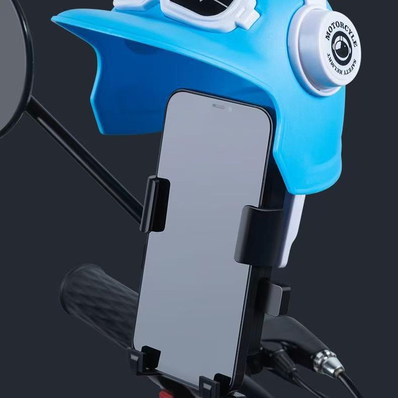 Electric Vehicle Phone Holder: Waterproof Sunshade for Riding & Takeaway Navigation, Compatible with Bicycle Helmets