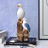 Waterproof Resin Seagull Figurine Handmade Small Sea Bird Statue  Children's Room