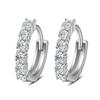 Shiny Crystal Earrings For Women Jewelry Trendy Sterling 925 Silver Hoops Earrings Female Ear Accessories  Popular Bijou