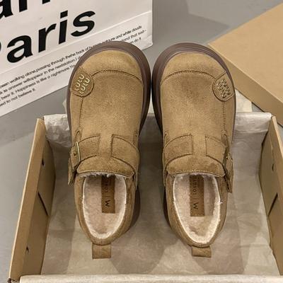 Версия из коровьей кожи ретро одинарной обуви на толстой подошве для женской осени, подошвы из мягкой кожи, не устают.