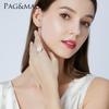 PAG&MAG Sterling Silver Pearl Ring with Micro-paved Zircon and 9-9.5mm Freshwater Pearl