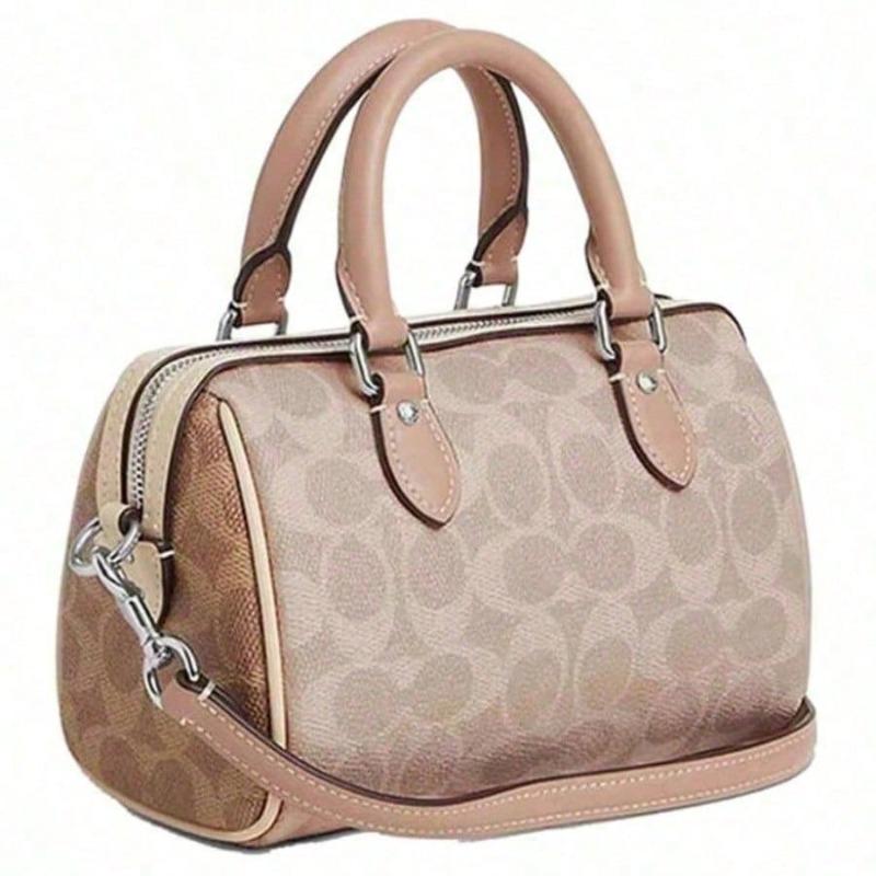 Coach Сумка-портфель Rowan 18 Мини Signature Canvas Женская сумка-тоут Съемный ремень через плечо Застежка-молния Модный подарок CW330-SVXCU