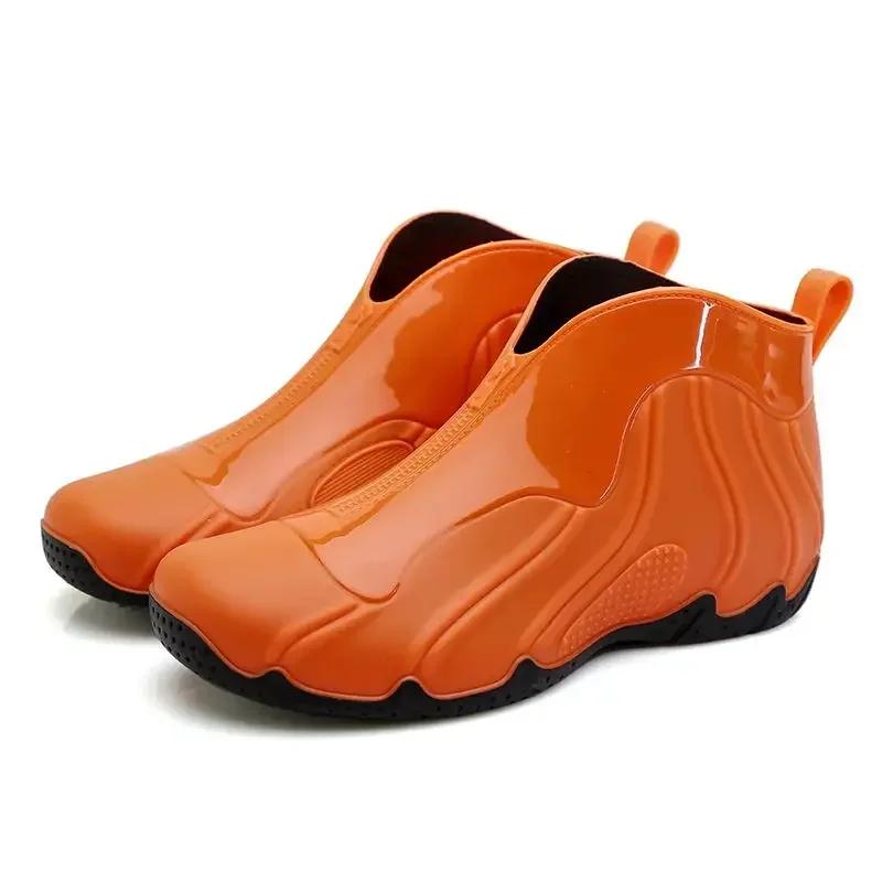 Сапоги для мужчин, износостойкие, водонепроницаемые и нескользящие, пластиковые, для дождливого дня, дизайнерские, новые, дешевые