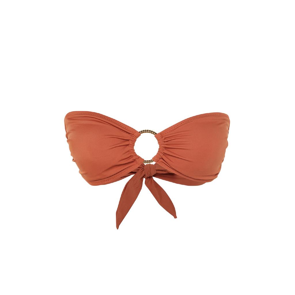 Зеленый бикини-топ без бретелек с аксессуарами Tbess22bu00001