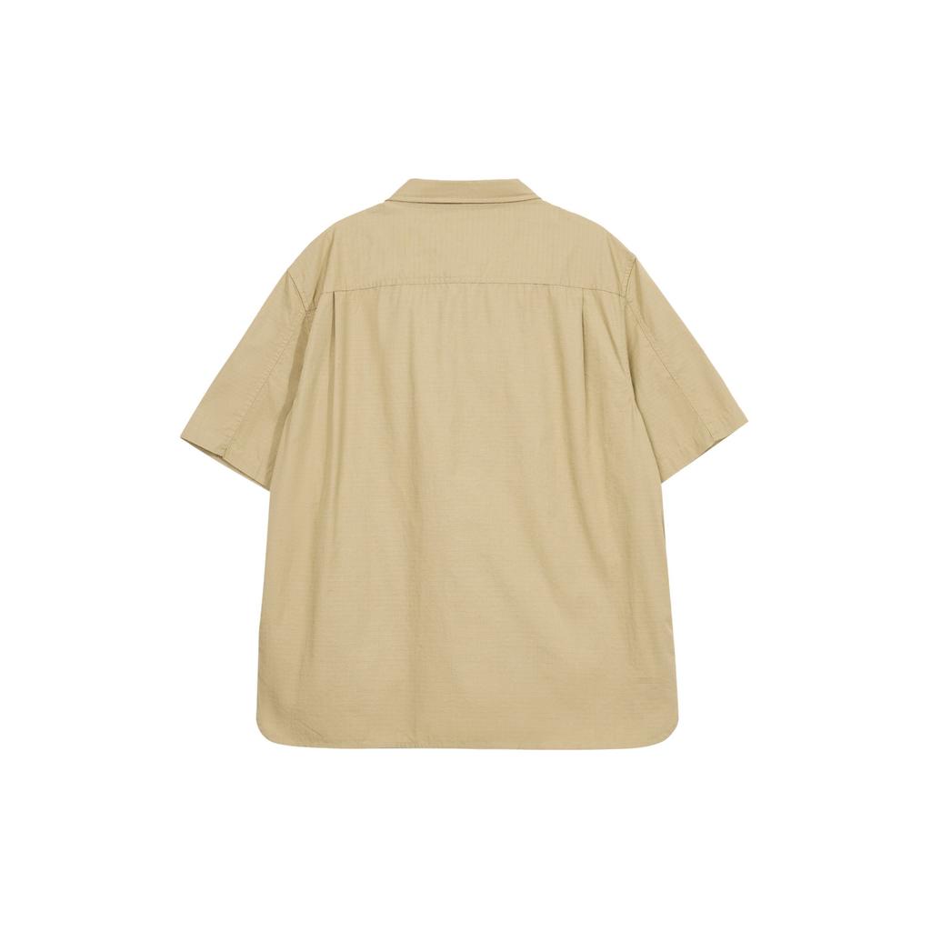 Timberland SS24 Outdoor Casual Breathable Comfortable Solid Color Pointed Collar Short Sleeve Shirt Men Shirts Khaki A42GU-DH4