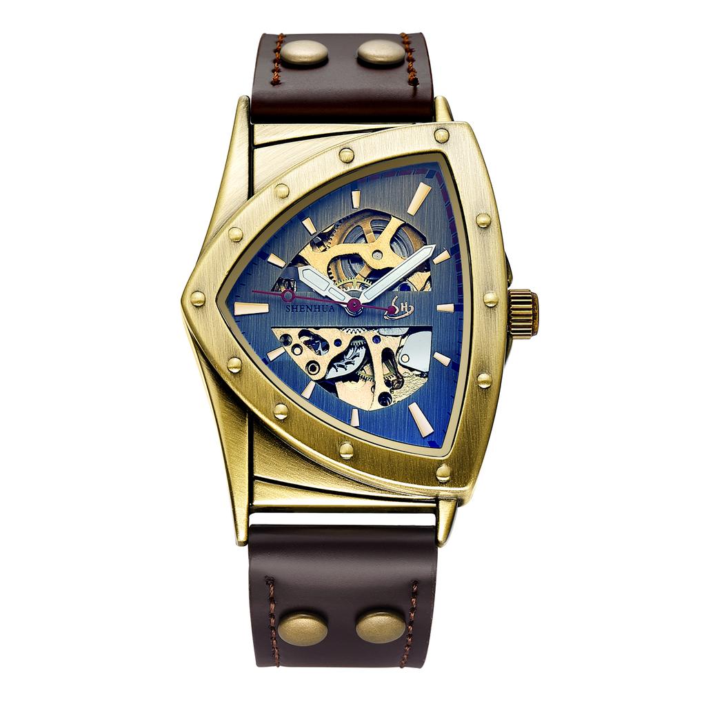 Fashionable Men's Watch Triangle Hollowed Out Luminous Fully Automatic Mechanical Movement Mechanical Watches Reloj Automático
