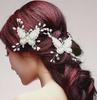 Handmade Korean Bridal Butterfly Hairpin with Floral Embellishments