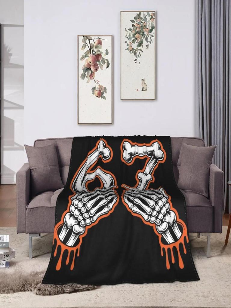 Number Matching Meme Halloween Super Warm Plush Throw Blanket for Boy Girl Trendy Sofa Bed Cover for Chair Bedspread