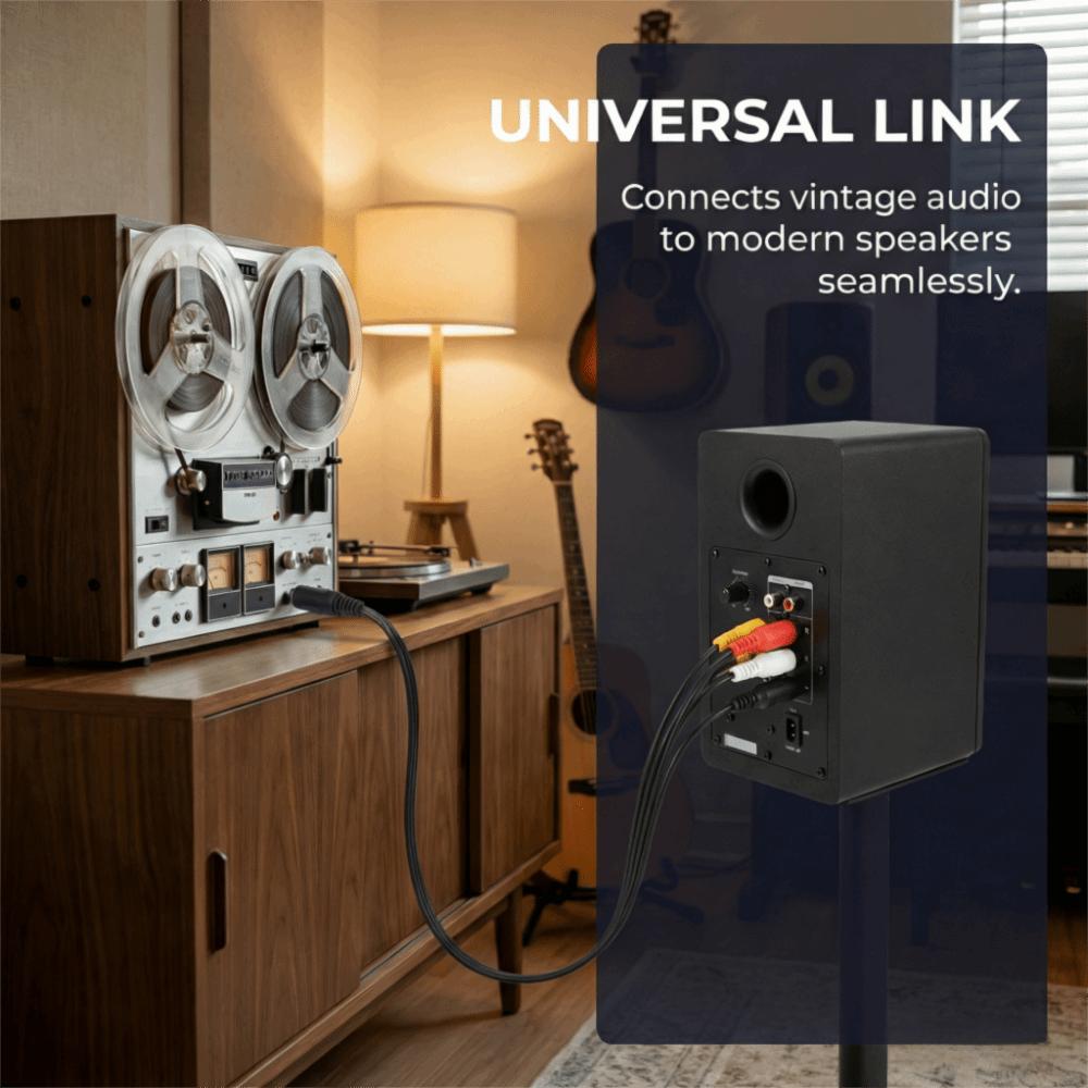 Кабель-переходник 5-контактный DIN (папа) на 4 RCA (мама), Plug and Play, Профессиональный аудиоадаптер, 4,9 фута, Аудиокабель для CD-усилителя