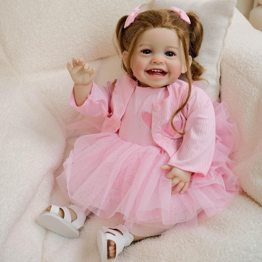 50 см Реалистичные Куклы Реборн Девочка Мила С Мягким Телом из Хлопка, Набивным Тканевым Телом, Живая Кукла Младенец, Милые Куклы Новорожденные с Яркой Раскраской