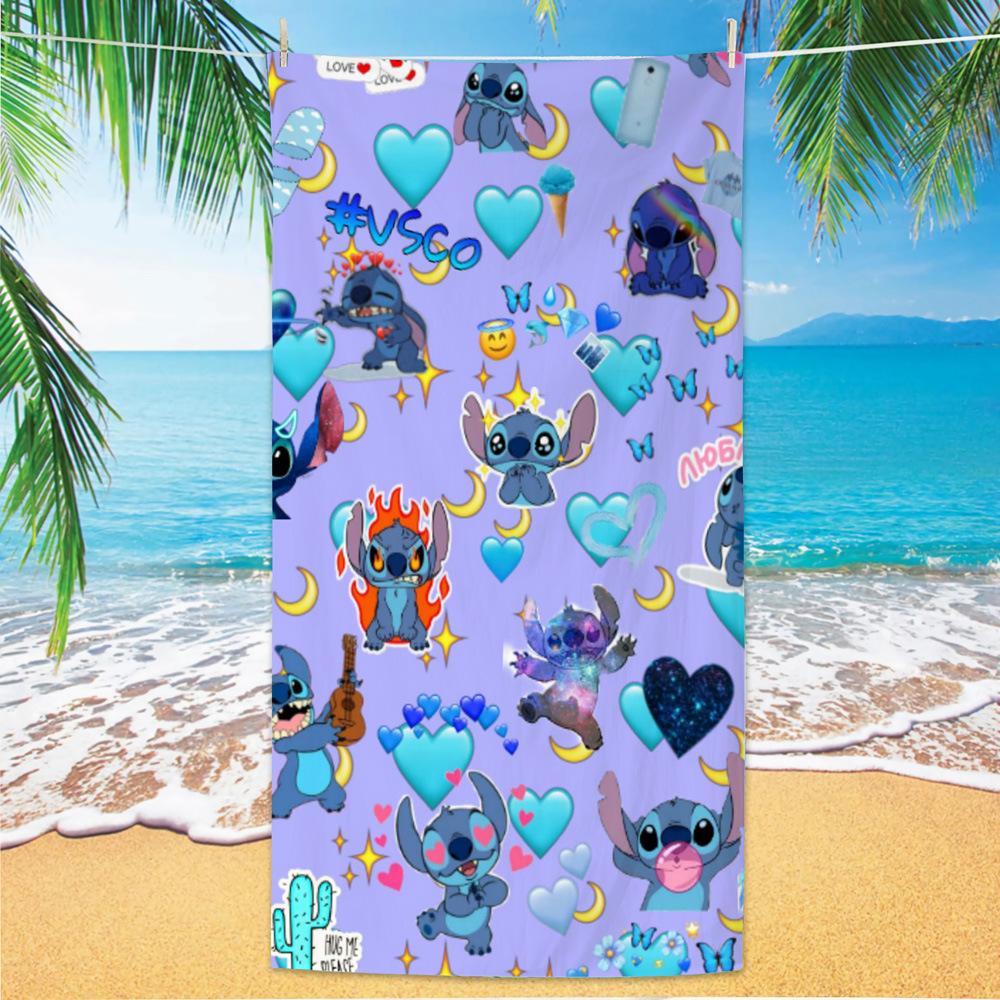 American Cartoon Figure Print Thick Microfiber Beach Towel Quick Dry Bath Blanket For Kids