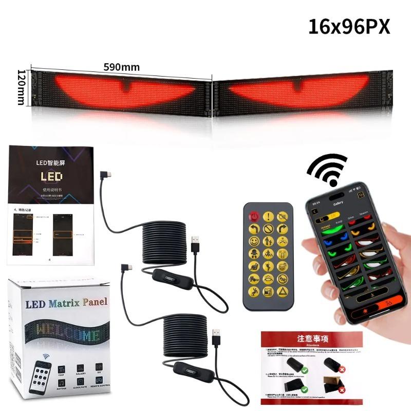 LED DIY Matrix Pixel Panel Led Display Truck Eye Car Sign Animation Bluetooth App Control Programmable Flexible Screen