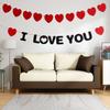 1set Valentine Day Banner Love Heart Paper Banners I Love You Anniversary Hanging Garland Party Supply