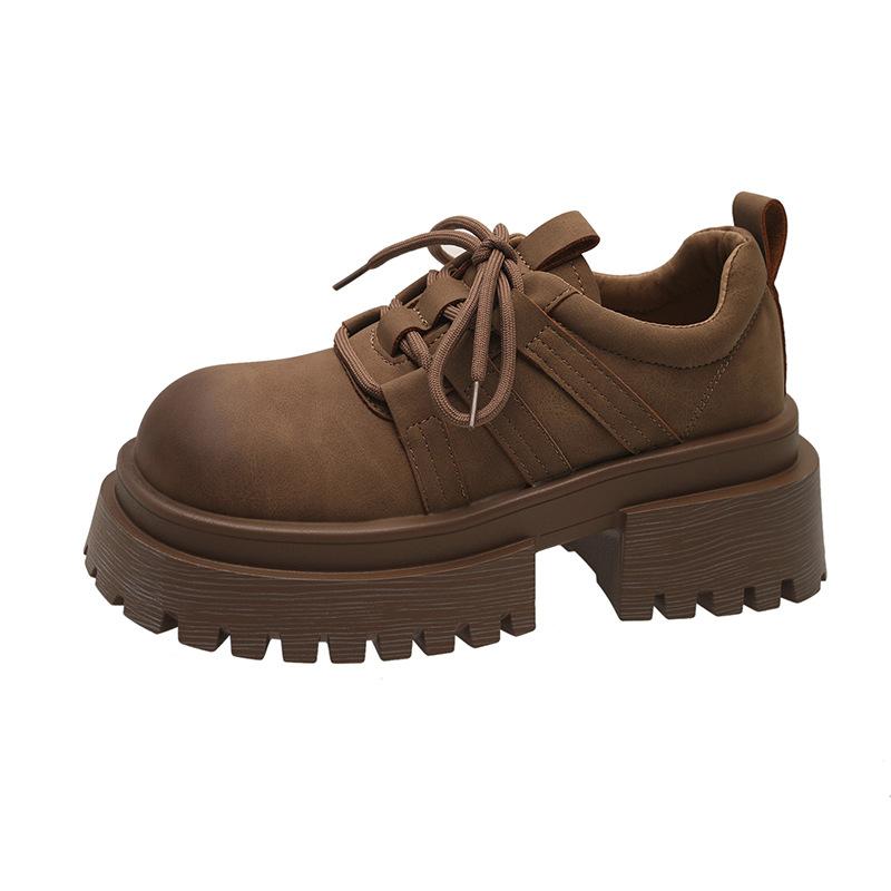 Platform Women Shoes Flats Designe Loafers Shoes Fashion New Walking Shoes Classic Dress Lace Up Trend Female Cozy Zapatillas