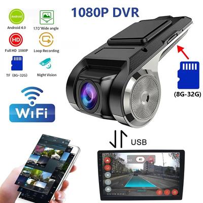 HD USB + Wi-Fi Автомобильный видеорегистратор с записью на переднюю камеру, видео 170°, авторегистратор для Android, радио, мультимедийный плеер, наблюдение ADAS