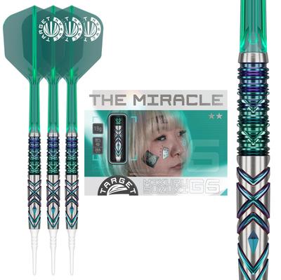 Target Japan THE MIRACLE G6 LITE 2BA ДАРТСЫ С МЯГКИМ НАКОНЕЧНИКОМ Suzuki Вольфрамовые 2BA Дартсы с мягким наконечником 18 г Полеты 6 форм и Белые пиксельные наконечники 2BA Miracle G6 (Мирай