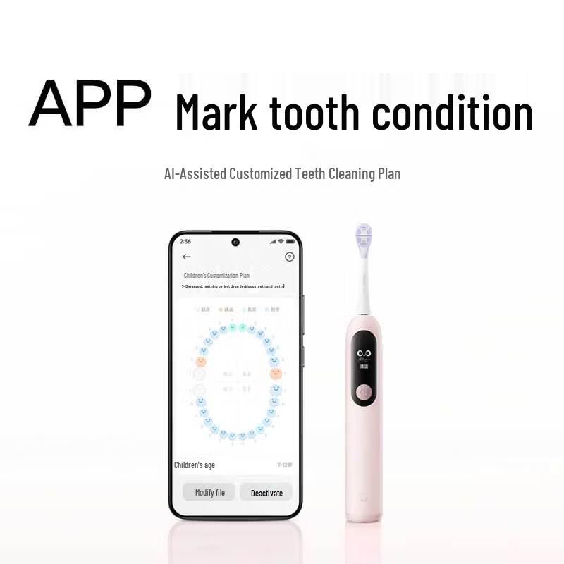 Умная электрическая зубная щетка Xiaomi Mijia Kids Smart Electric Toothbrush Pro, китайская вилка (адаптер в комплекте)