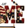 Retro Style Home Tag Kit DIY Art Kit Poke Fabric HOME Handmade Door Sign Material