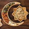 Wooden Stars and Moon Tray Rustic Eid Mubarak for Holiday Anniversary Farmhouse