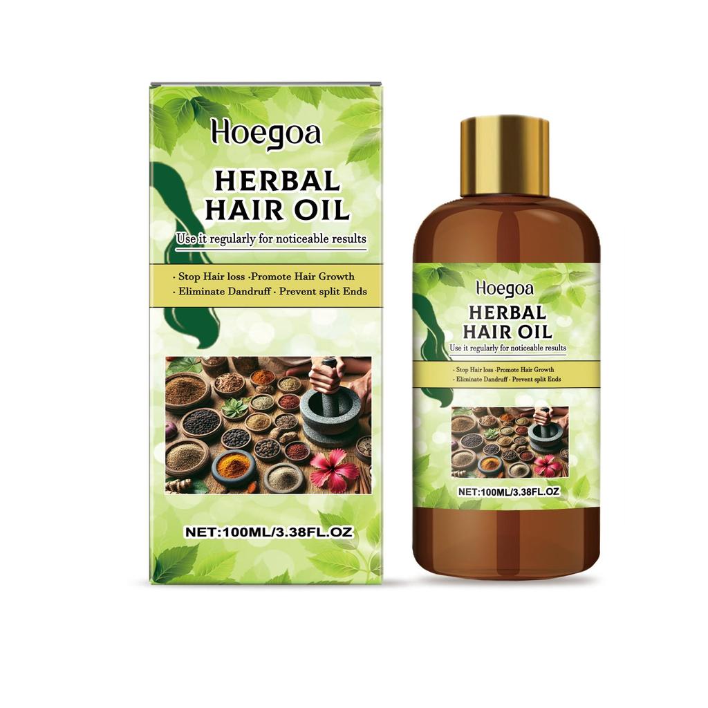 Hoegoa Herbal Hair Oil, Moisturizing and Hydrating, Nourishes the Scalp, Improves Dry and Frizzy Hair, Promotes Hair Growth, Suitable for 100ml ...
