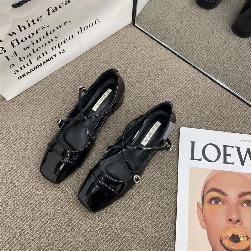 Women's Pumps Vintage Mary Jane Shoes Soft Lightweight Womens Ballet Shoes Mid Heeled Shallow Mouth Shoes for Women Summer New