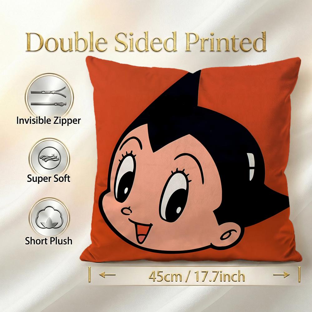Anime Astro Boy Cushion Cover 1Pcs Decorative Covers Soft Cushion Case For Sofa Couch Decor 40X40 45X45 Pillowcases