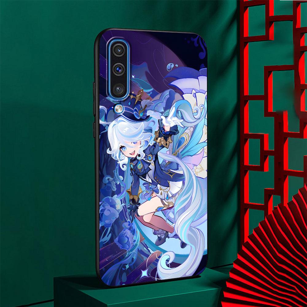 Милый чехол Furina Genshin Impact для Samsung Galaxy A10s A50 A50s A02s A03s A20 A30 A20e A70 A70s A20s A30s A10 Черный чехол для телефона