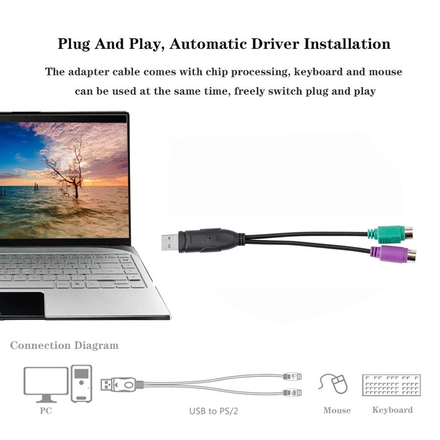 USB (Male) To PS2 (Female) Adapter Cable